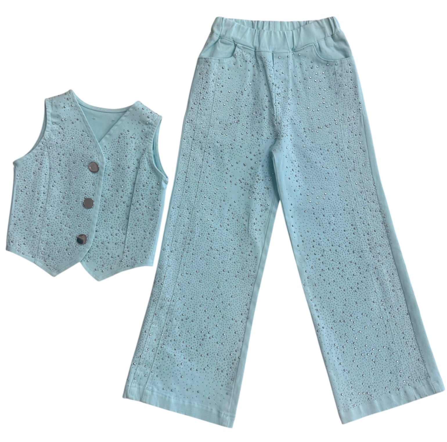 Aqua Silver Stone 2 Piece Vest Set